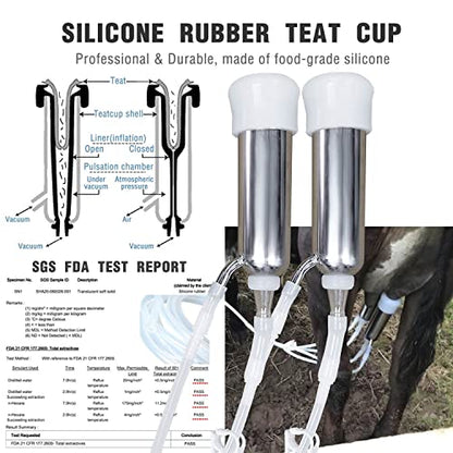 12L Cow Milking Machine, Plug-in Pulsation Pump Milker (Classic) - color: for Cow, size: 12L