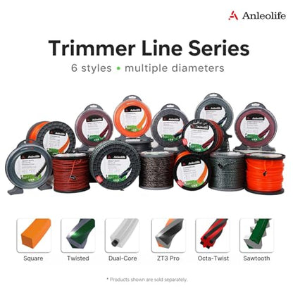 Anleolife .155" 3-Layer Twisted Heavy Duty Trimmer Line, 759ft 5 lb - color: 5-lb Twisted .155