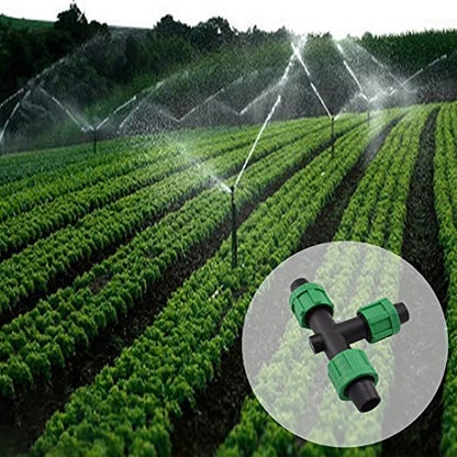 Drip Irrigation Tee Fittings Universal Barbed Locking 3-Way Connectors - color: Tee Connectors