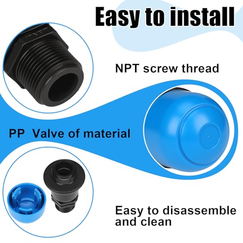 Threlaco 2 Pack 1 Inches Air Release Valve Air and Vacuum Release - size: 1 Inches