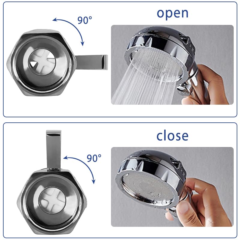 Shower Head Brass shut off Valve,Water Flow Control Valve for shower head,Water Pressure Regulator G1/2，Chrome
