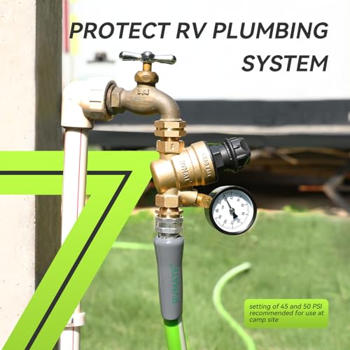 RVMATE RV Water Pressure Regulator with Adjustable Knob, Lead-Free Brass - size: Adjustable Knob 2.0