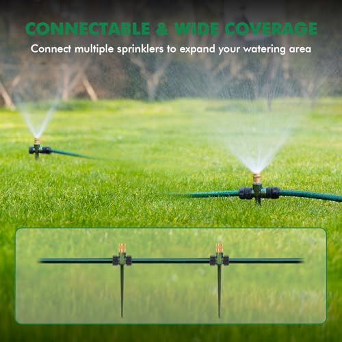 RESTMO 2 Pack Heavy-Duty Full-Metal Lawn Sprinklers for Yard - color: Green, size: 2 Pack