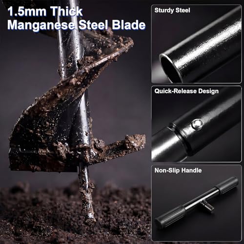 Lothee 228 Inch Steel Auger Well Drilling Kit for Garden Irrigation
