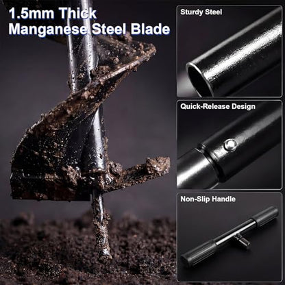 Lothee 228 Inch Steel Auger Well Drilling Kit for Garden Irrigation
