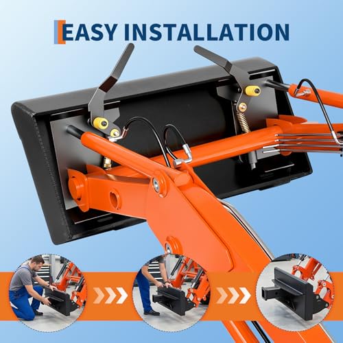 Mini Skid Steer Attachment Plate with 2" Receiver Compatible with Boxer Ramrod Toro Dingo Ditch Witch Finn Thomas,Black