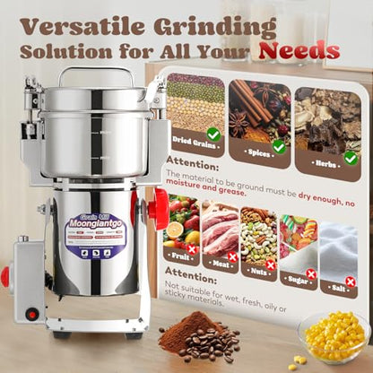 Moongiantgo Grain Mill Grinder Commercial Spice Grinder, 700g Swing, 110V - size: 700g Swing Type