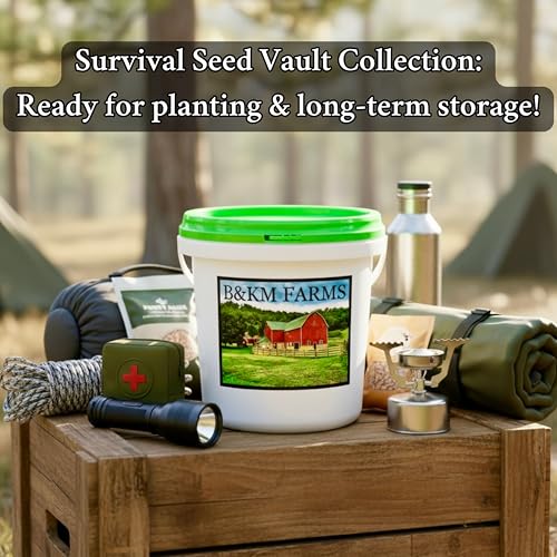 B&KM Farms 30,000+ Non-GMO Heirloom Seed Kit-30 Fruit & Vegetable Variety