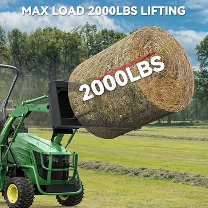 AUTOSAVER88 49" Skid Steer Hay Spear Attachment, 2000lbs Capacity