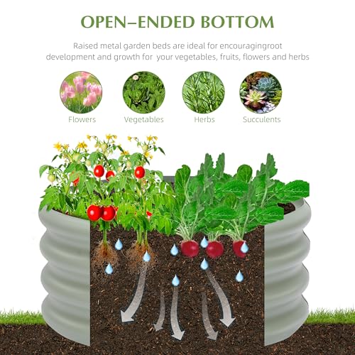 Besebay 2-Pack 2x1ft Galvanized Raised Garden Bed, Outdoor Planter Bed, - color: Light Green, size: 2x2x1ft-2Pcs