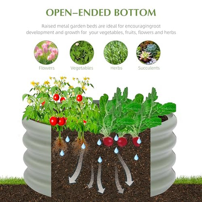 Besebay 2-Pack 2x1ft Galvanized Raised Garden Bed, Outdoor Planter Bed, - color: Light Green, size: 2x2x1ft-2Pcs