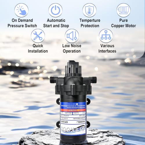 12V Sprayer Pump, 2.2GPM 70 PSI, Chemical and Corrosion Resistant
