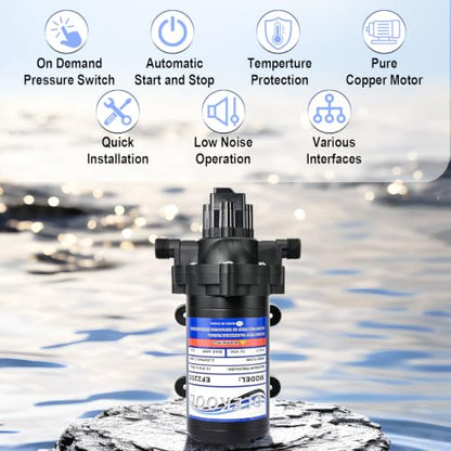 12V Sprayer Pump, 2.2GPM 70 PSI, Chemical and Corrosion Resistant