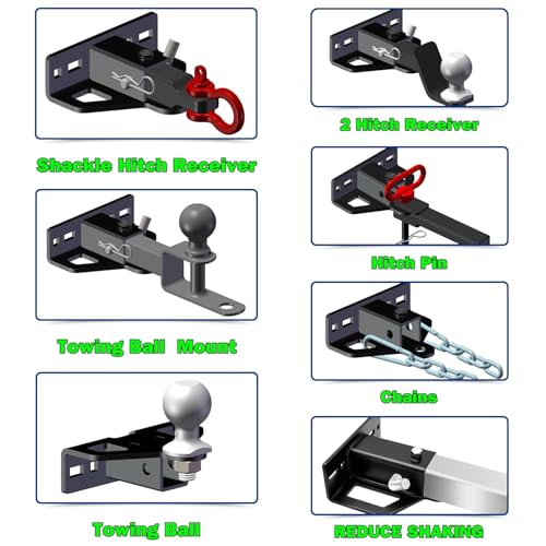 Universal Zero Turn Lawn Mower Hitch, 2" Receiver for Golf Cart Trailer ATV
