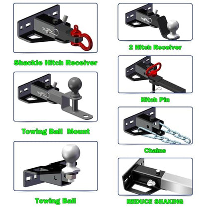 Universal Zero Turn Lawn Mower Hitch, 2" Receiver for Golf Cart Trailer ATV