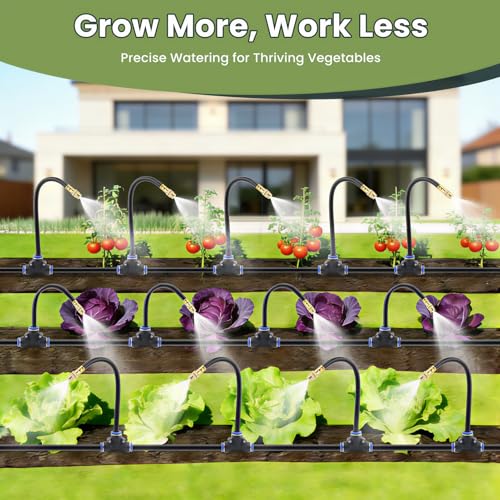 200FT Automatic Drip Irrigation Kits Garden Watering System 40 Nozzles - size: 200 FT