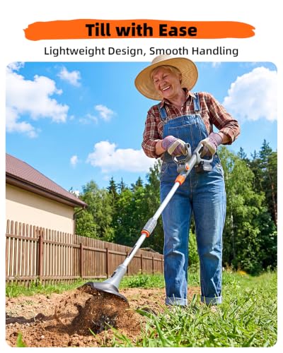 Cordless Tiller Cultivator for Gardening, Battery Powered Garden Rototiller - size: 9 inch x6.6 inch
