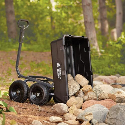 Gorilla Carts Poly Dump Cart, 1200 lb. Capacity, 6 Cu Ft - size: 6-Cubic Feet, style: Pneumatic