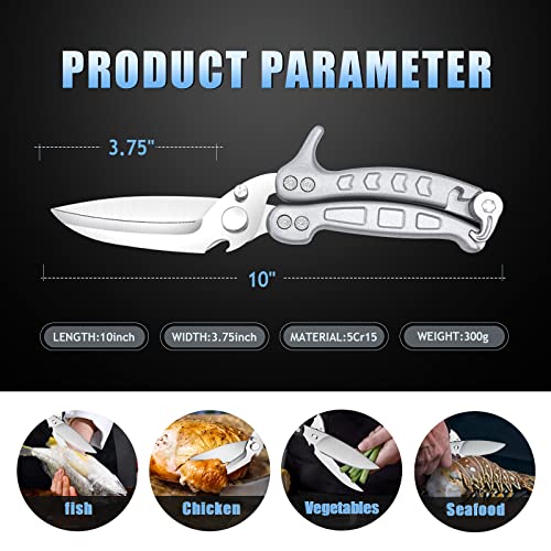 DRAGON RIOT Poultry Shears, Stainless Steel, Silver - color: Silver