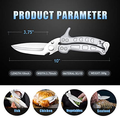 DRAGON RIOT Poultry Shears, Stainless Steel, Silver - color: Silver