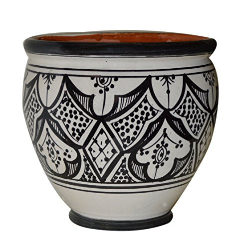 Flower Pot Moroccan Spanish Garden Drain Hole Ceramic Planter Handmade