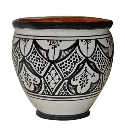 Flower Pot Moroccan Spanish Garden Drain Hole Ceramic Planter Handmade
