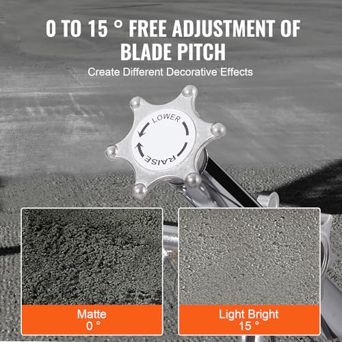 VEVOR Power Trowel 46 inch, 14HP Gas-Powered Smooth Concrete with Float Pan, Heavy Duty Commercial Screed Concrete Cement with Finishing Blade - size: 46 inchs