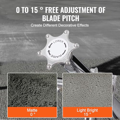 VEVOR Power Trowel 46 inch, 14HP Gas-Powered Smooth Concrete with Float Pan, Heavy Duty Commercial Screed Concrete Cement with Finishing Blade - size: 46 inchs