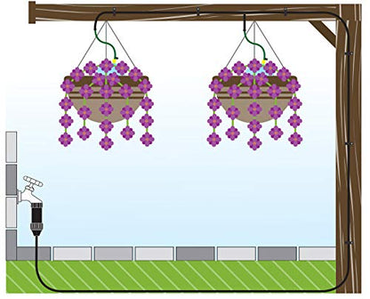 Orbit 56311 Hanging Basket Drip Irrigation Drip Watering Kit with Flex Misters - size: 1 pack, style: Without Timer