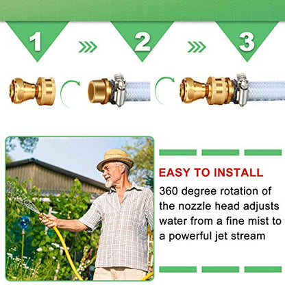 Hotop 3 Pack Big Shot Brass Hose Nozzle Adjustable Twist,3/4 Inch - size: 3/4inch