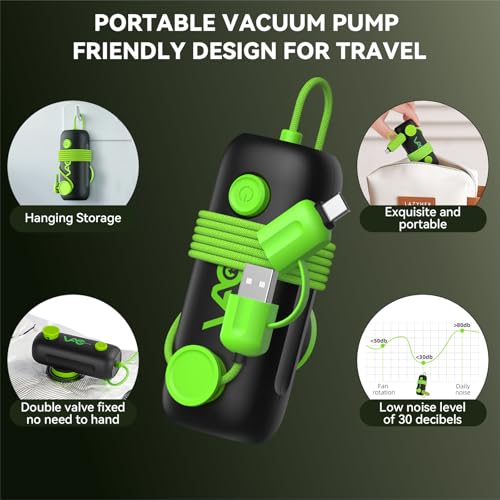 Vacuum Bags for Travel - USB Electric Pump, 6 Pack Carry-on Size Vacuum Seal Bags for Clothing - Space Saver Vacuum Storage Bags for Luggage, Travel Essentials. - style: 6 bags + USB pump