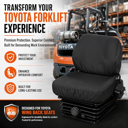 Jay's Equipment Seat Covers, Wing Back Toyota Forklift, Heavy-Duty Canvas