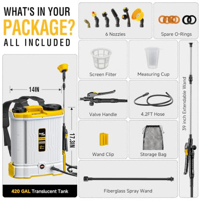 4.2 Gal Backpack Sprayer for DeWalt 20V Battery (Tool Only) - size: 4.2GAL