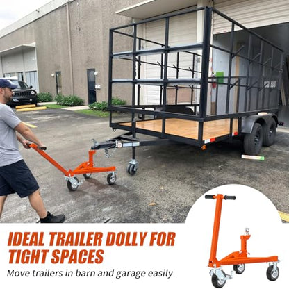 Trailer Dolly, Heavy Duty Trailer Mover with 2 Inch Hitch Ball - color: Orange