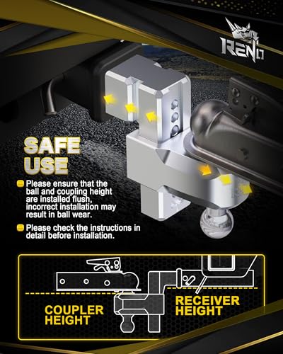RENO Trailer Hitch (3" Receiver) - 6" Drop/Rise Adjustable Trailer Hitch - size: 3" Receiver x 6" Drop/Rise