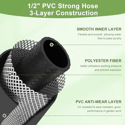 Retractable Garden Hose Reel, 1/2” x 60 ft Portable Hose Reel