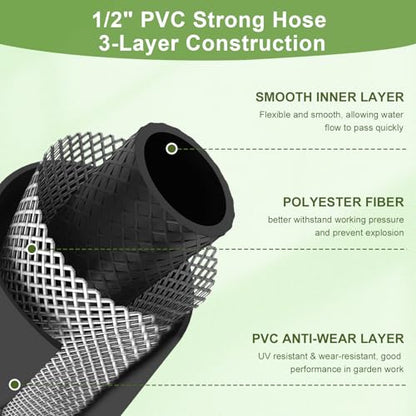 Retractable Garden Hose Reel, 1/2” x 60 ft Portable Hose Reel