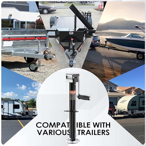 YOMILINK 5000 lbs A-Frame Trailer Jack, 15" Lift, Adjustable Drop Leg