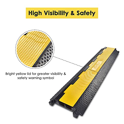 Yescom Cable Ramp Protector 2 Channel Garden Hose Protecitive 22000 Lbs - size: 1.8"H - 2 Channel