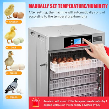 400-Egg Commercial Cabinet Incubator, Digital Poultry Hatcher