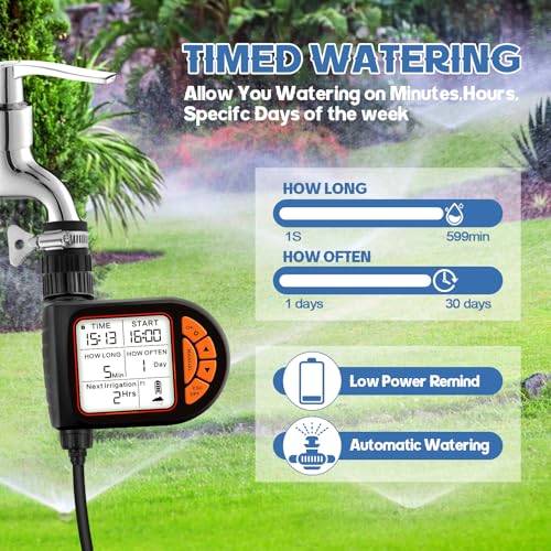 Kalolary 100FT Misting Cooling System with Timer and 30 Brass Mist Nozzles - size: 100FT with Water Timer
