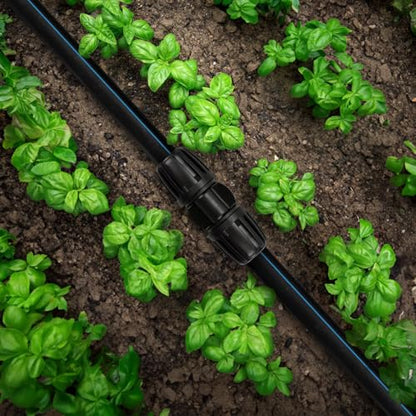 21 Pieces 1/2 Inch Drip Irrigation Fittings Kit, 1/2'' Drip Line Barbed Fittings for 1/2 Inch Irrigation Tubing (1/2" ID x 0.650" OD) Anti-Leak Lock Nut Connectors for Garden Drip System - size: 1/2" Fittings Kit-21P