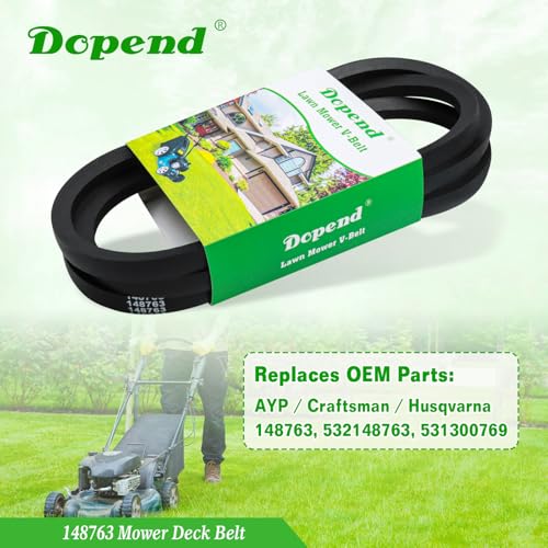 532148763 148763 Mower Deck Belt 5/8'' x 86'' for Craftsman, Husqvarna YTH180, YTH1746, GT200, GTH200, GTH225 Lawn Tractor Riding Mower, Replaces 148763 Craftsman Deck Belt 532148763, 531300769 - size: 148763