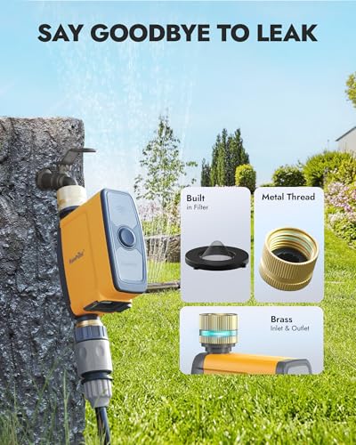 RAINPOINT WiFi Water Timer with WiFi Soil Moisture Sensor, WiFi Hose Timer for Lawn,WiFi Sprinkler Controller via APP/Voice Control,Automatic Watering System