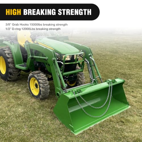 Nilight Tractor Bucket Grab Hook with Tie-Down Ring & Back Plate - color: Dark Green, size: Hooks w/ Ring