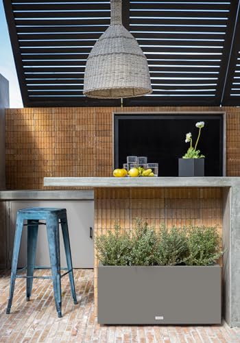 Veradek Block Series Long Box Planter - Rectangular Outdoor Planter - color: Gray, size: Medium - 2 Pack