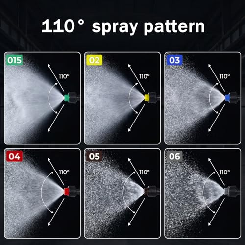 2 Pcs 110°Flat Fan Spray Nozzles, 7 Pcs 0.1–0.6mm Pore Sprayer Nozzle Tips Sprayer Replacement Parts for the Replacement Boom Pump Sprayers Knapsack Garden Agricultural Tank Spraying Equipment