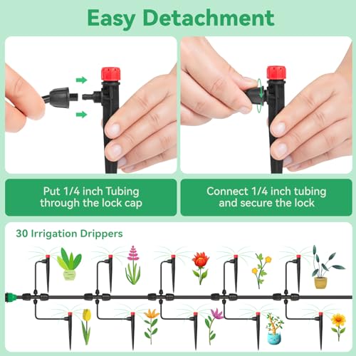 1/4" Drip Irrigation Emitters for Garden Irrigation System,30 Pack - size: 30pcs Irrigation Drippers