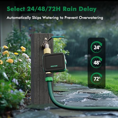 RESTMO WiFi Smart Sprinkler Timer with APP Remote Control for Garden Hose - color: 1 Zone-wifi Connection, size: 1 Pack