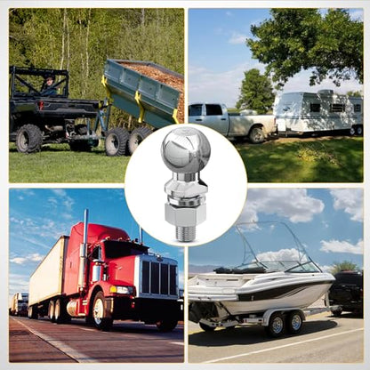 Nilight 2-5/16" Chrome Trailer Hitch Ball | 15000 lbs, 1-1/4" x 2-5/8" Shank Universal fit Trailer Hitch Ball Custom Engineered for Heavy Duty Towing - color: 2-5/16"Ball / 1-1/4"Shank, size: Trailer Hitch Ball Mount&Ball
